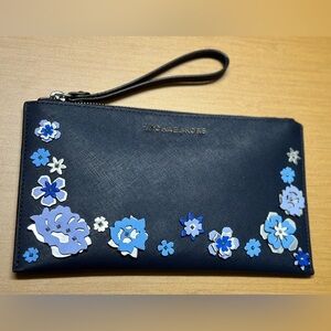 Michael Kors Navy Floral Clutch Bag